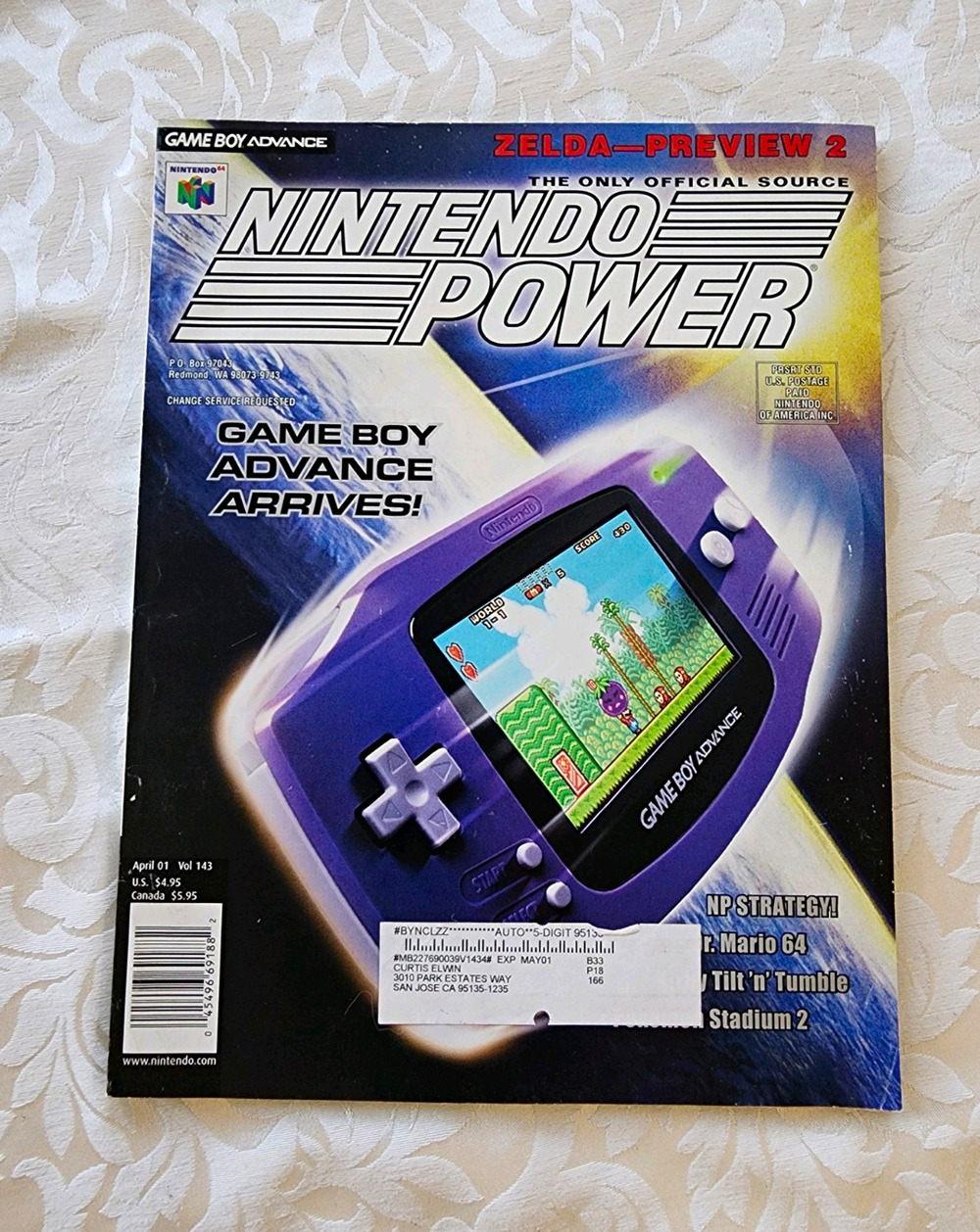 Nintendo Power April 2001 Issue 143 Vol 143 Game Boy Advance Arrives Zelda
